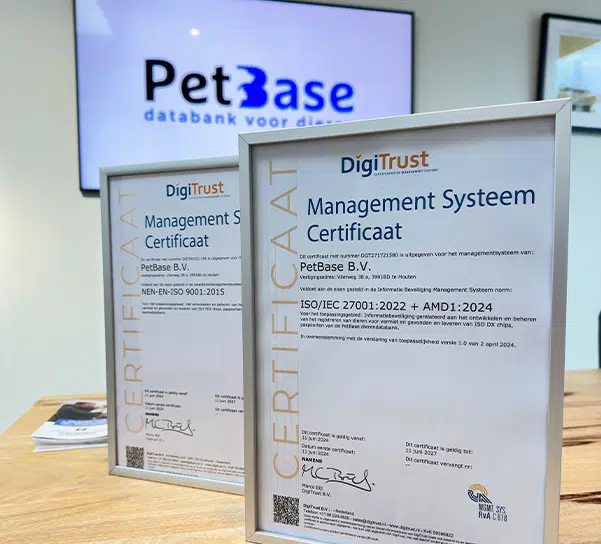 PetBase Micpoint MyFMS ISO certificaten